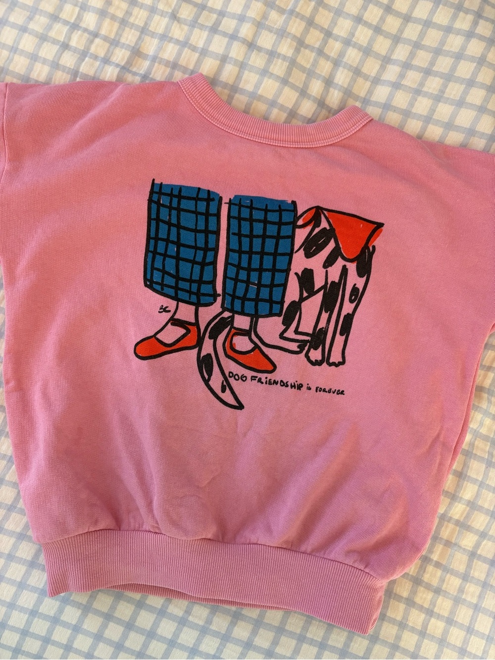 Bobo Choses Pink Crewneck Sweatshirt with Colorful Graphic